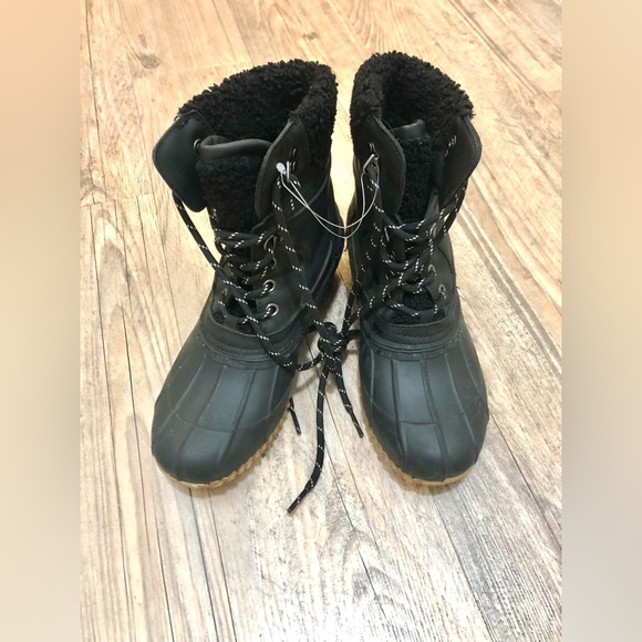 Tommy Hilfiger Black Faux Fur Boots - Picture 2 of 7